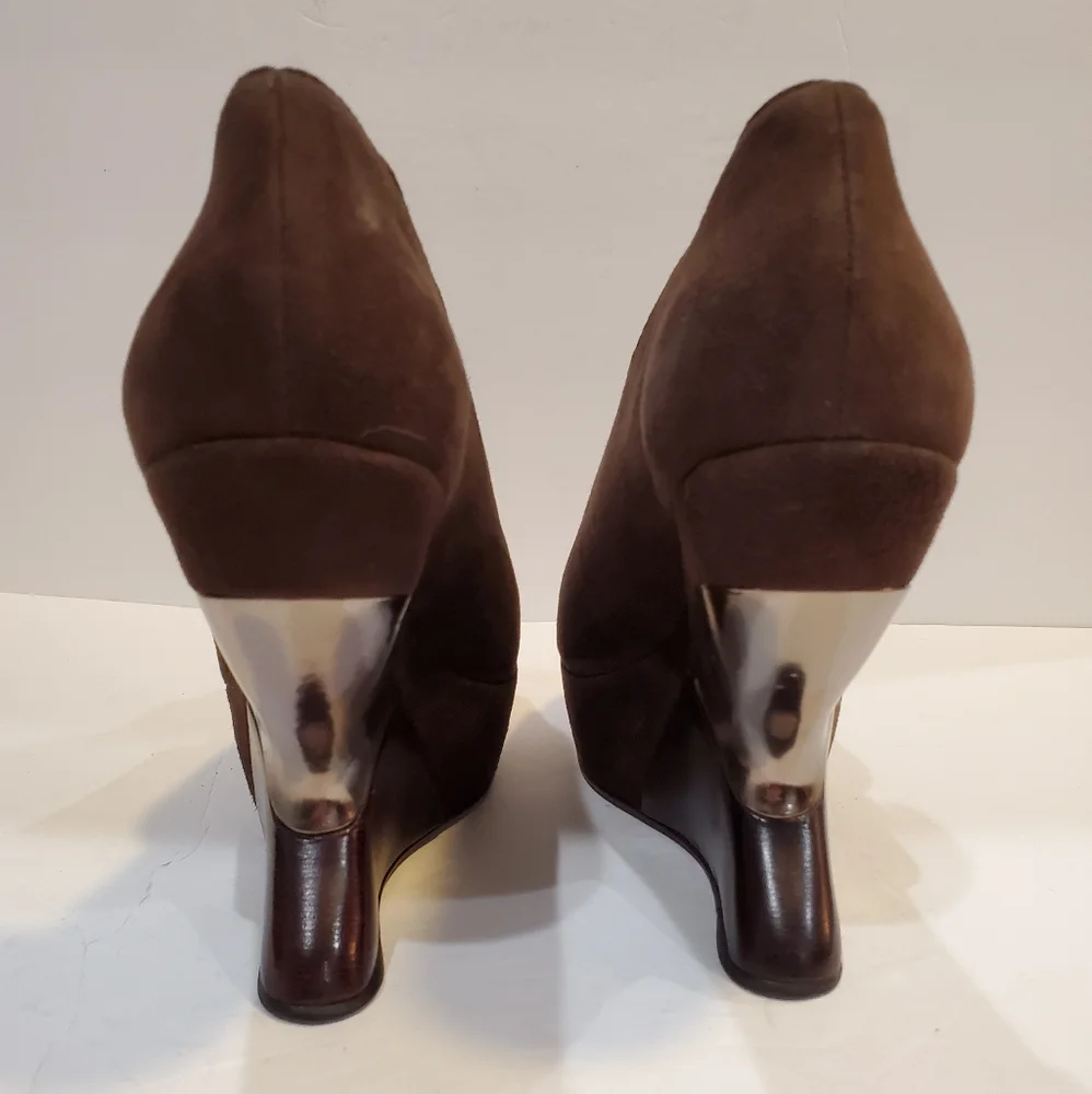 EUC Leifsdottir Brown Wedge Shoes - Picture 2 of 6